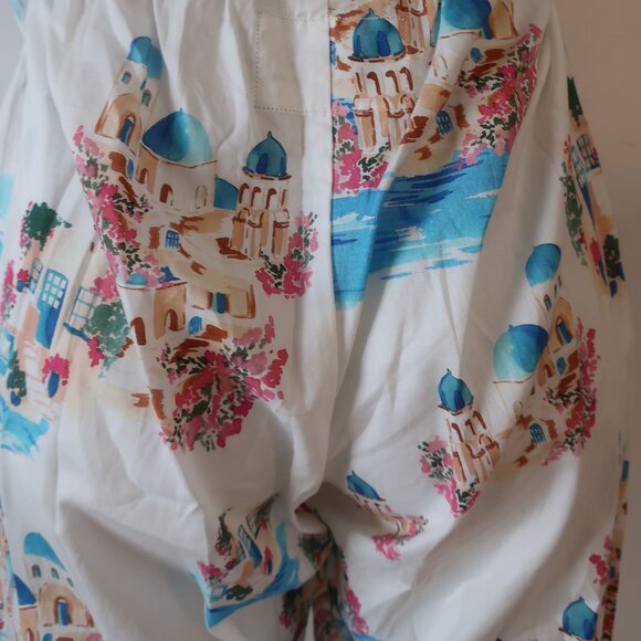 NWT Womens The Cat's Pajamas Santorini Luxe White Multi 2 Pc Set Top Bottom S - Picture 13 of 16